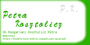 petra kosztolicz business card